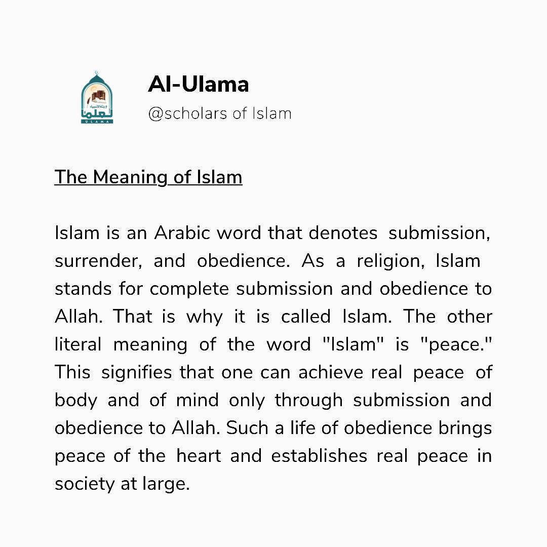 The meaning of islam
