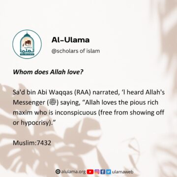 Whom does Allah love?