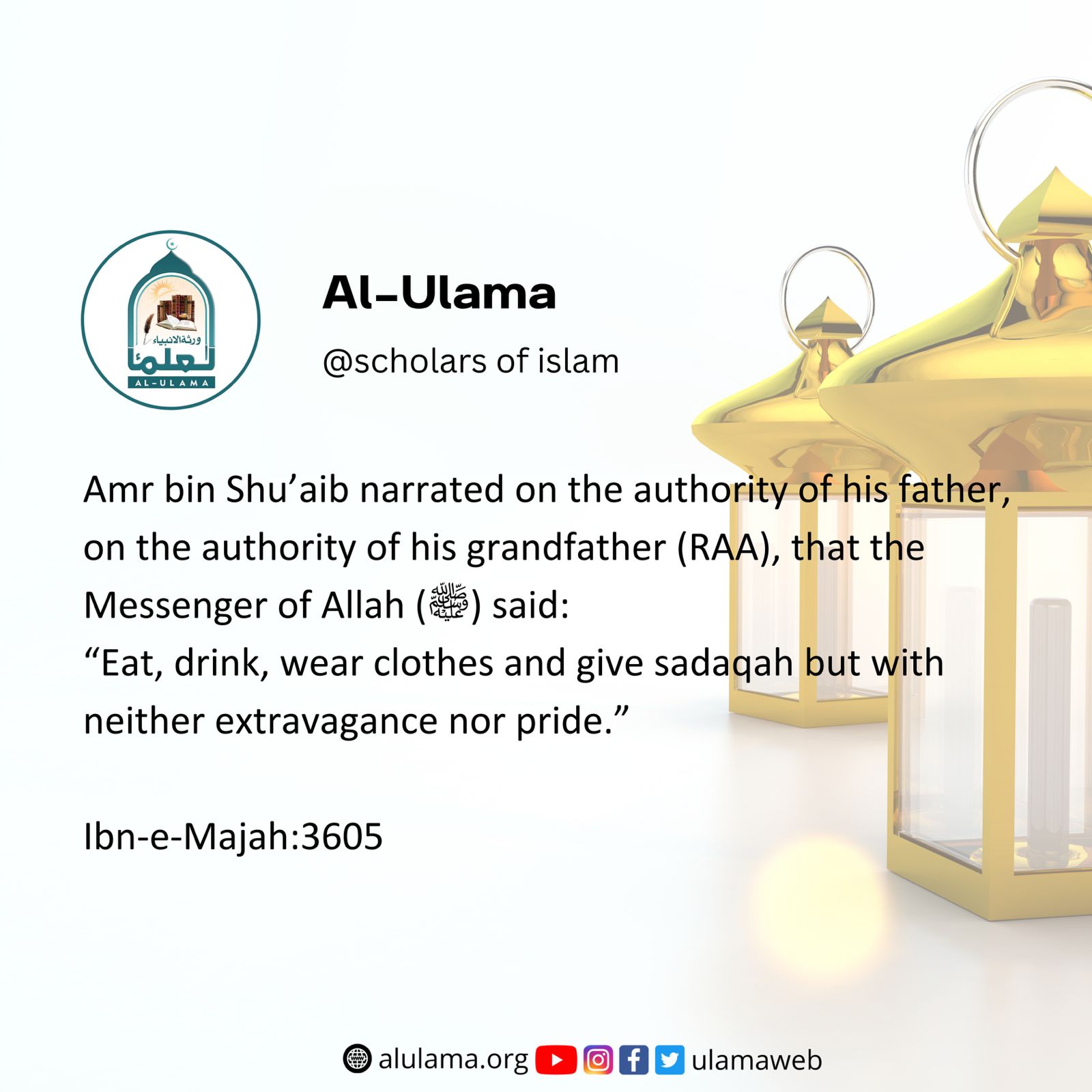 Eat, drink, wear clothes and give sadaqah