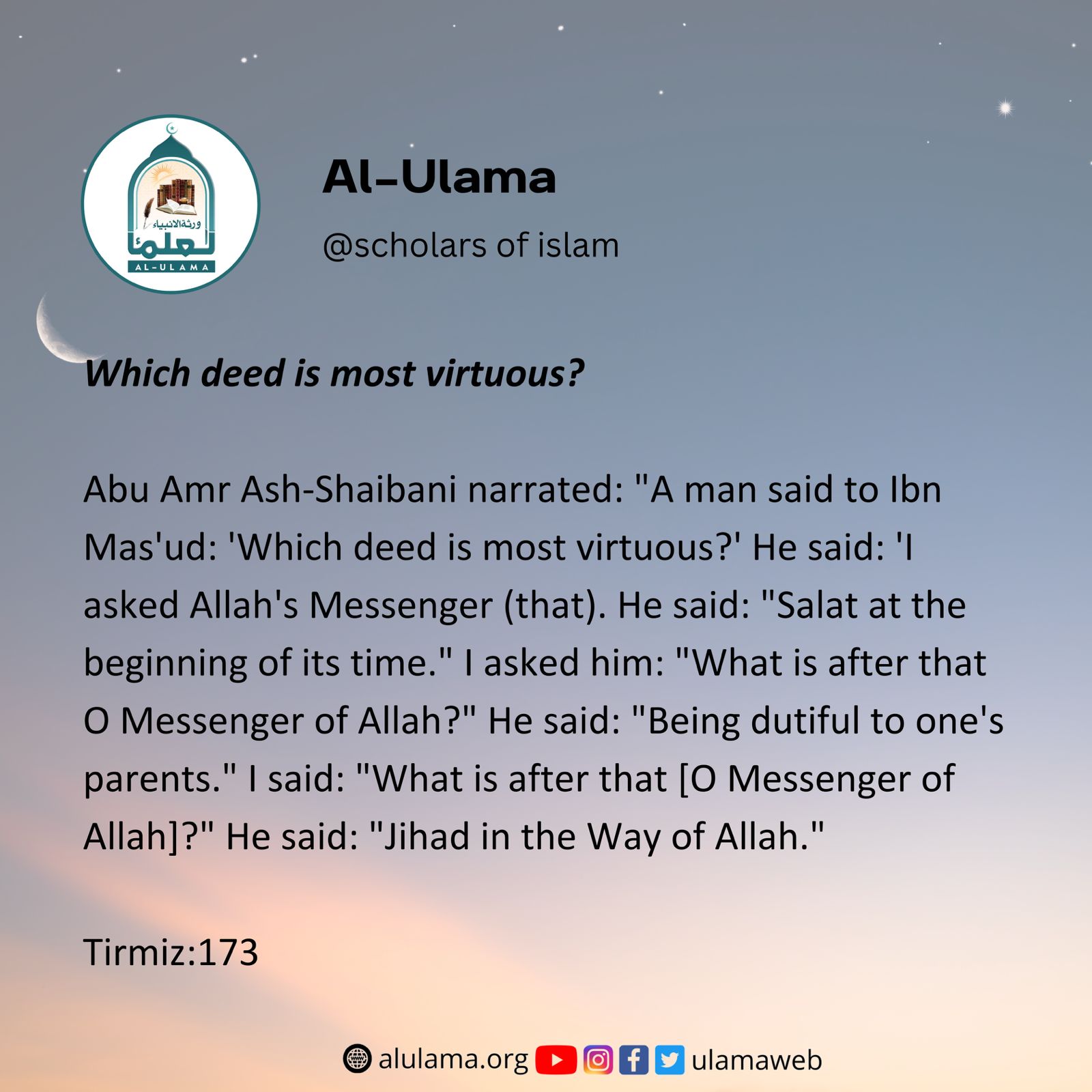 Which deed is most virtuous?