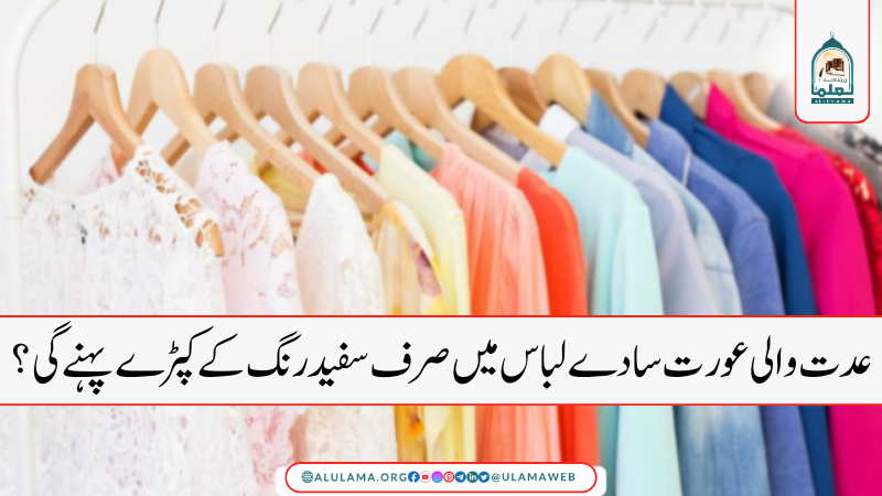 عدت والی عورت سادے لباس میں صرف سفید رنگ کے کپڑے پہنے گی ؟