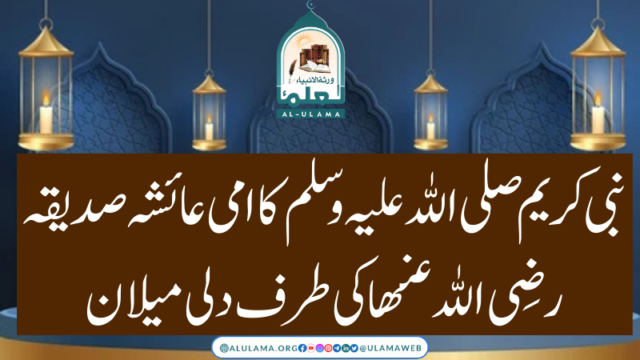 نبی کریم صلی اللہ علیہ وسلم کا امی عائشہ صدیقہ رضی اللہ عنھا کی طرف دلی میلان