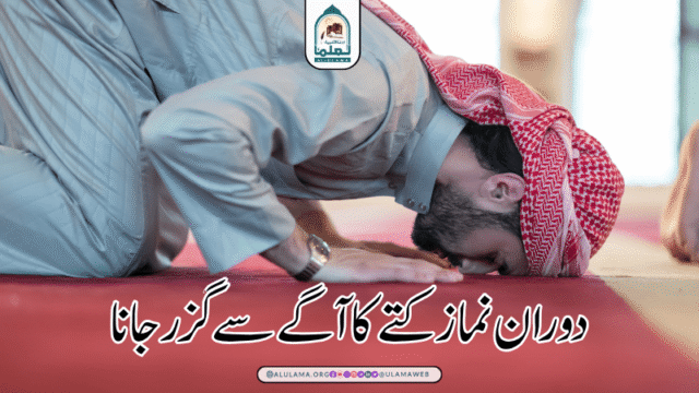 دوران نماز کتے کا آگے سے گزر جانا