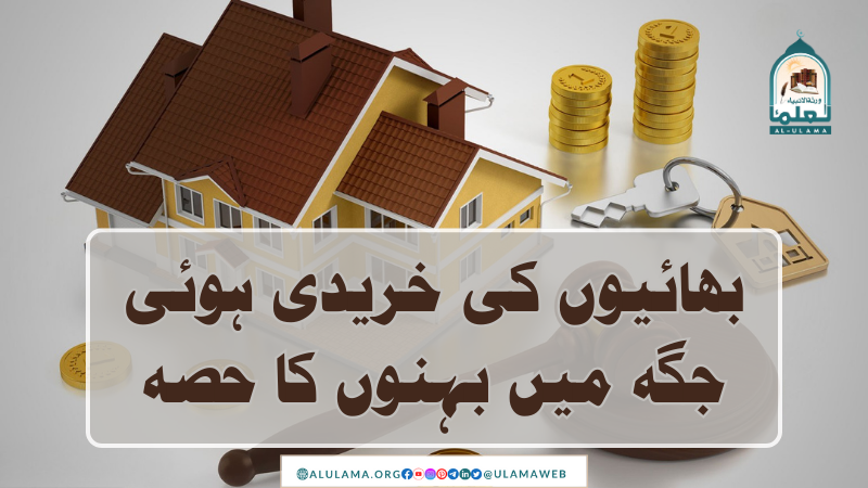 بھائیوں کی خریدی ہوئی جگہ میں بہنوں کا حصہ
