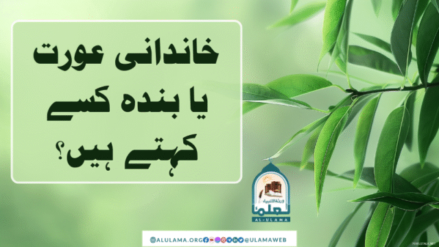 خاندانی عورت یا بندہ کسے کہتے ہیں؟
