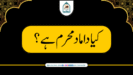 داماد محرم ہے؟