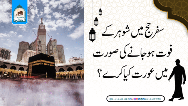سفر حج میں شوہر کے فوت ہو جانے کی صورت میں عورت کیا کرے؟