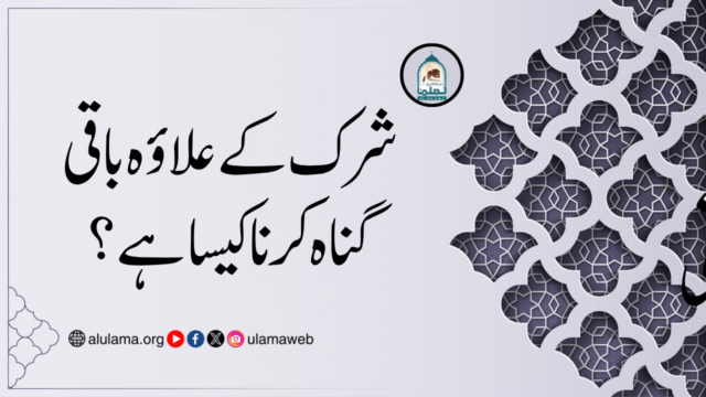 شرک کے علاؤہ باقی گناہ کرنا کیسا ہے؟