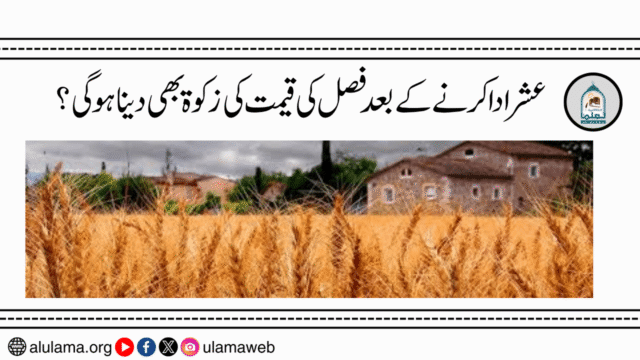 عشر ادا کرنے کے بعد فصل کی قیمت کی زکوۃ بھی دینا ہوگی؟