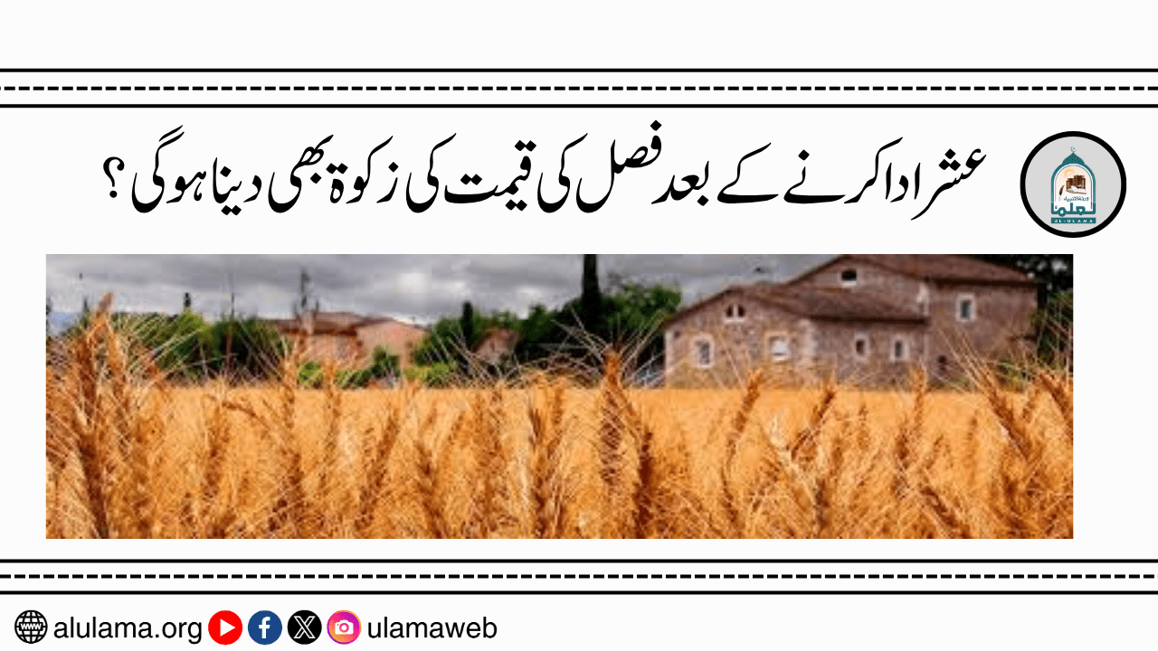 عشر ادا کرنے کے بعد فصل کی قیمت کی زکوۃ بھی دینا ہوگی؟