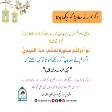 اگر تم نے معاویہؒ کو دیکھا ہوتا