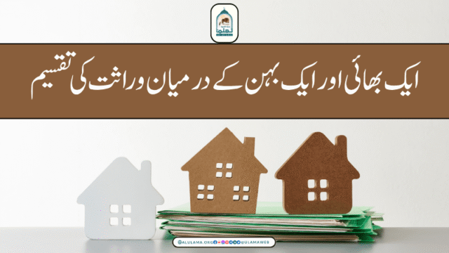 ایک بھائی اور ایک بہن کے درمیان وراثت کی تقسیم