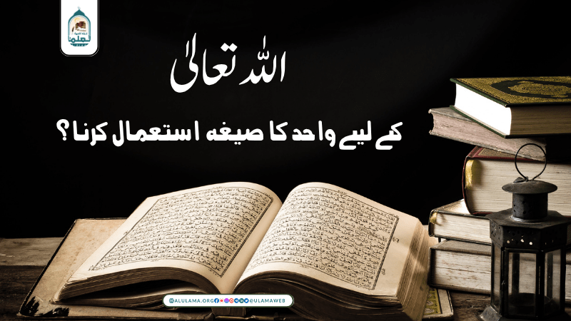 اللہ تعالیٰ کے لیے واحد کا صیغہ استعمال کرنا؟