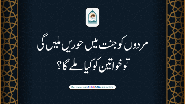 مردوں کو جنت میں حوریں ملیں گی تو خواتین کو کیا ملے گا؟