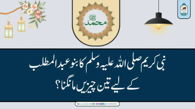 نبی کریم صلی اللہ علیہ وسلم کا بنو عبد المطلب کے لیے تین چیزیں مانگنا؟