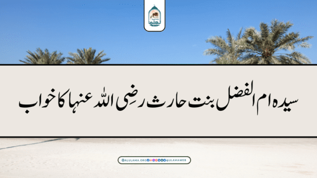 سیدہ ام الفضل بنت حارث رضی اللہ عنہا کا خواب