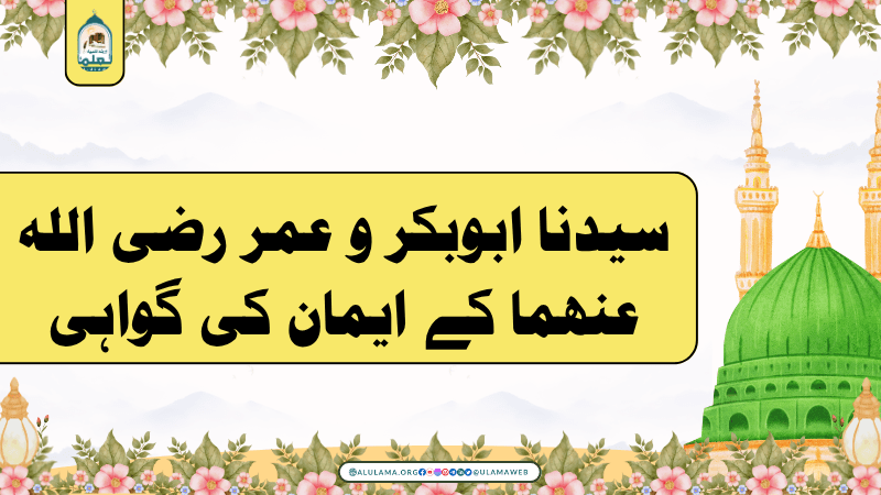 سیدنا ابوبکر و عمر رضی اللہ عنھما کے ایمان کی گواہی