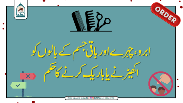ابرو، چہرے اور باقی جسم کے بالوں کو اکھیڑنے یا باریک کرنے کا حکم