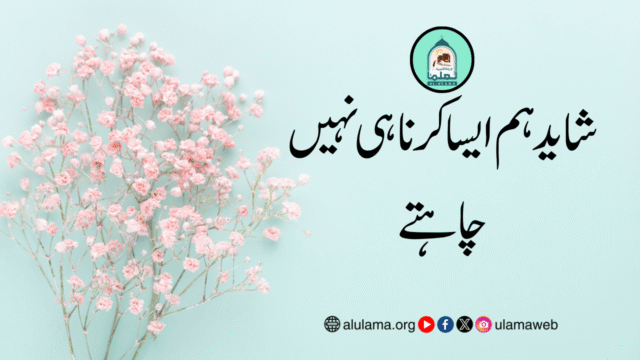شاید ہم ایسا کرنا ہی نہیں چاہتے