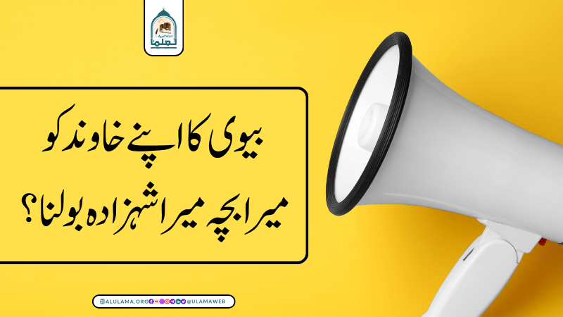بیوی کا اپنے خاوند کو میرا بچہ میرا شہزادہ بولنا؟