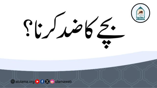 بچے کا ضد کرنا؟