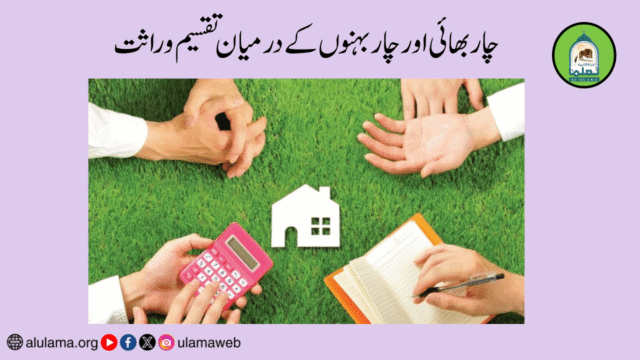 چار بھائی اور چار بہنوں کے درمیان تقسیم وراثت