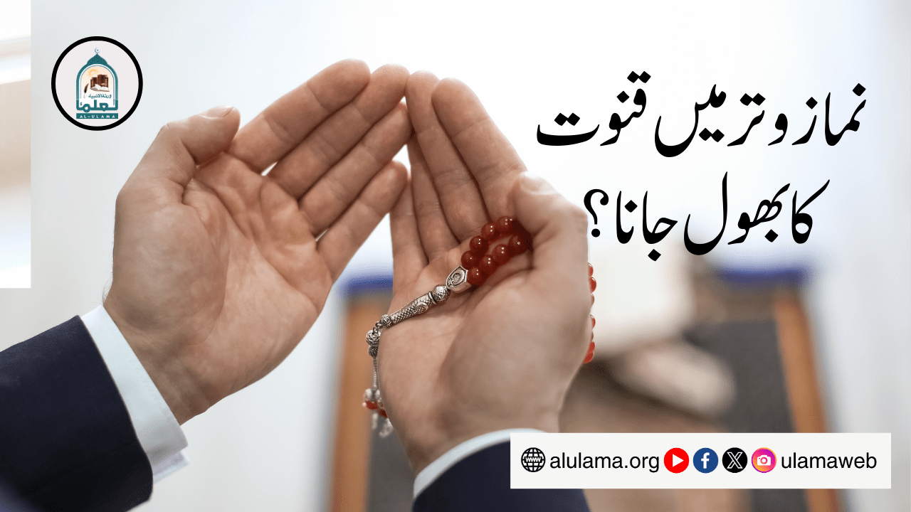 نماز وتر میں قنوت کا بھول جانا؟