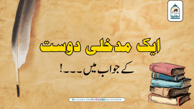 ایک مدخلی دوست کے جواب میں۔۔۔!