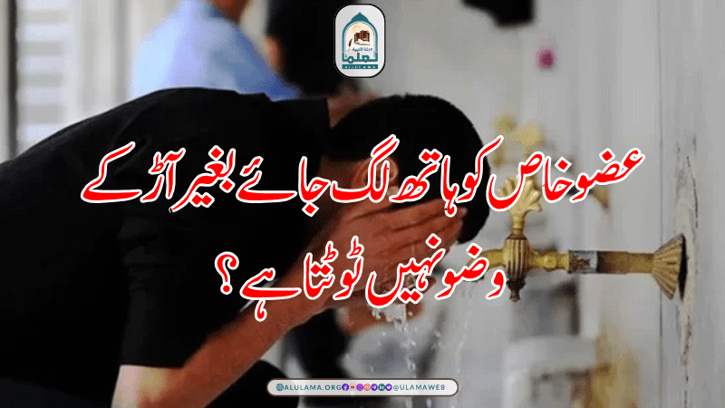 عضو خاص کو ہاتھ لگ جائے بغیر آڑ کے وضو نہیں ٹوٹتا ہے؟
