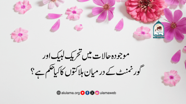 موجودہ حالات میں تحریک لبیک اور گورنمنٹ کے درمیان ہلاکتوں کا کیا حکم ہے؟