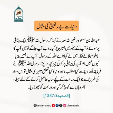 دنیا سے بےرغبتی کی مثال!