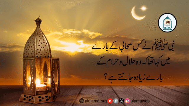 نبی ﷺ نے کس صحابی کے بارے میں کہا تھا کہ وہ حلال و حرام کے بارے زیادہ جانتے ہے؟