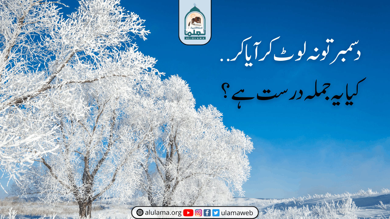 “دسمبر تو نہ لوٹ کر آیا کر..” کیا یہ جملہ درست ہے؟