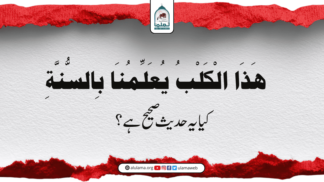 «هَذَا الْكَلْبُ يُعَلِّمُنَا بِالسُّنَّةِ»، کیا یہ حدیث صحیح ہے؟