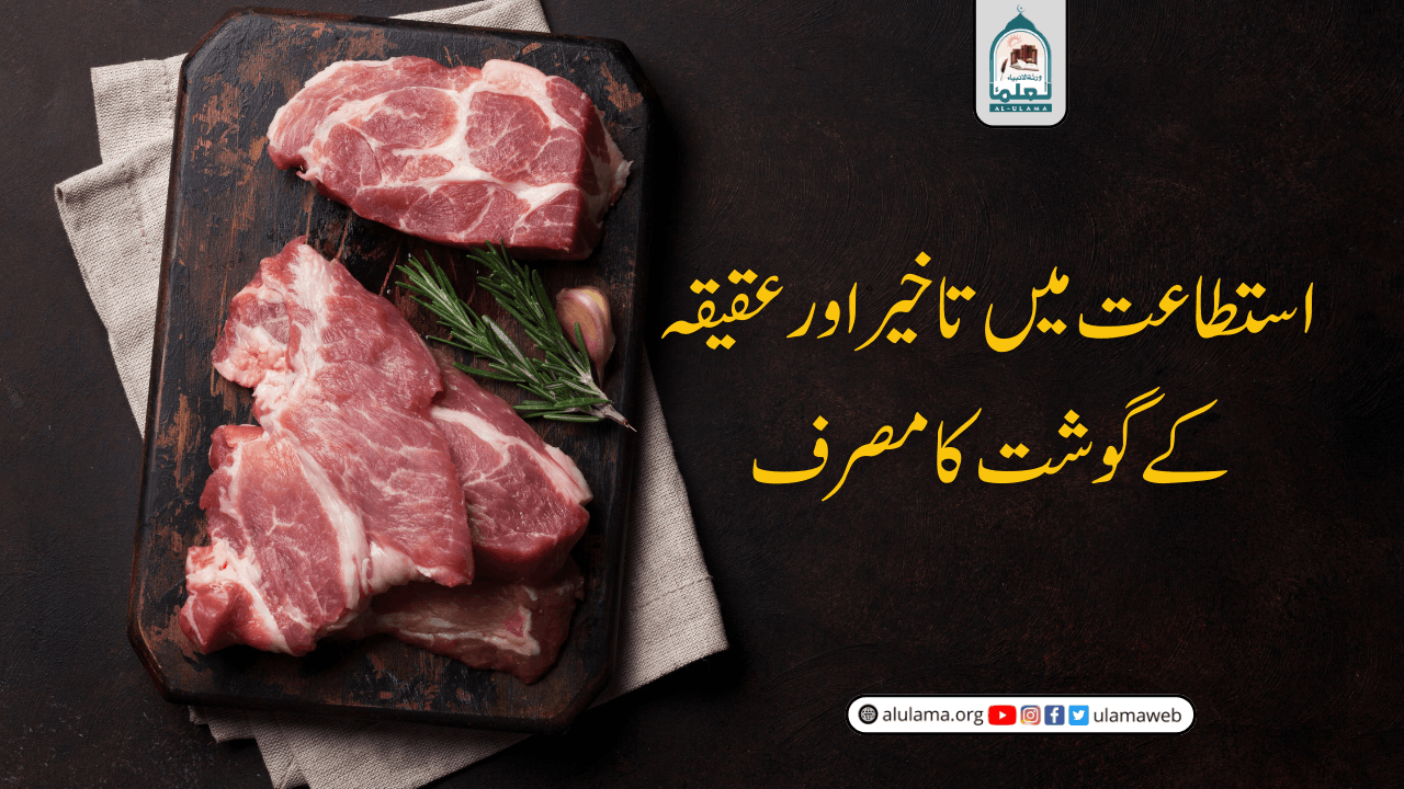 استطاعت میں تاخیر اور عقیقہ کے گوشت کا مصرف