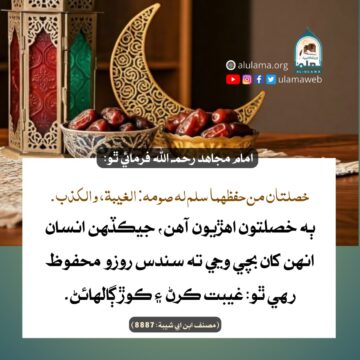 غيب ۽ ڪوڙ کان روزي کي بچائڻ