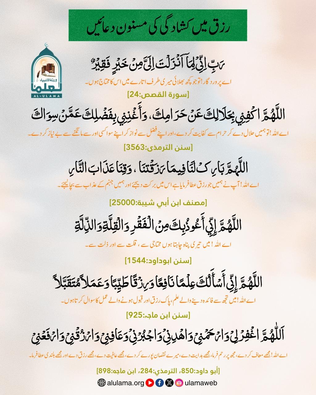 رزق میں کشادگی کی مسنون دعائیں