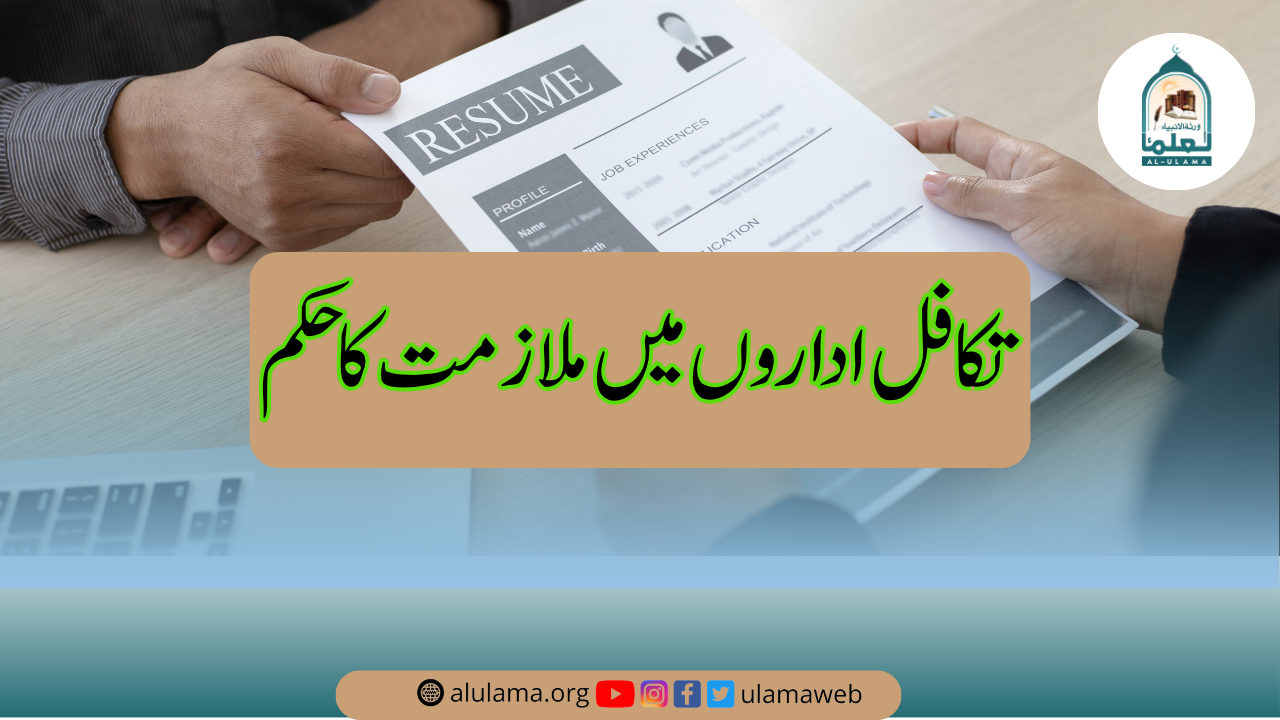 تکافل اداروں میں ملازمت کا حکم