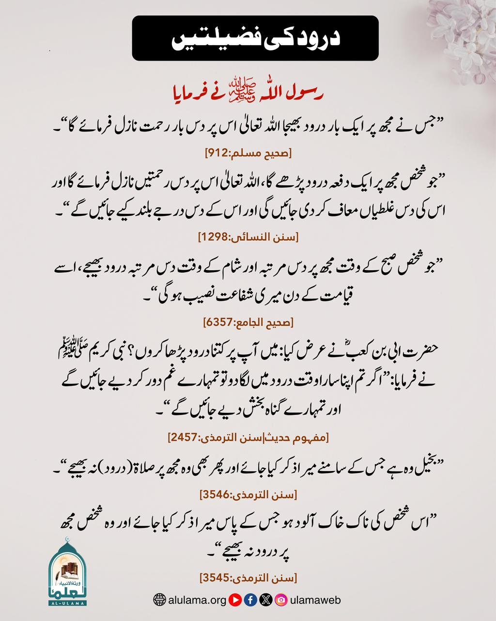 درود کی فضیلتیں