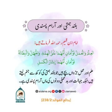 بلند ہمتی اور آرام پسندی