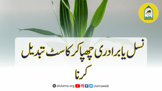 نسل یا برادری چھپا کر کاسٹ تبدیل کرنا
