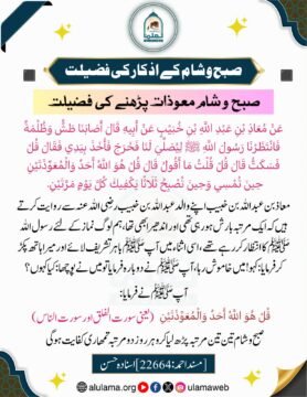 صبح و شام معوذات پڑھنے کی فضیلت