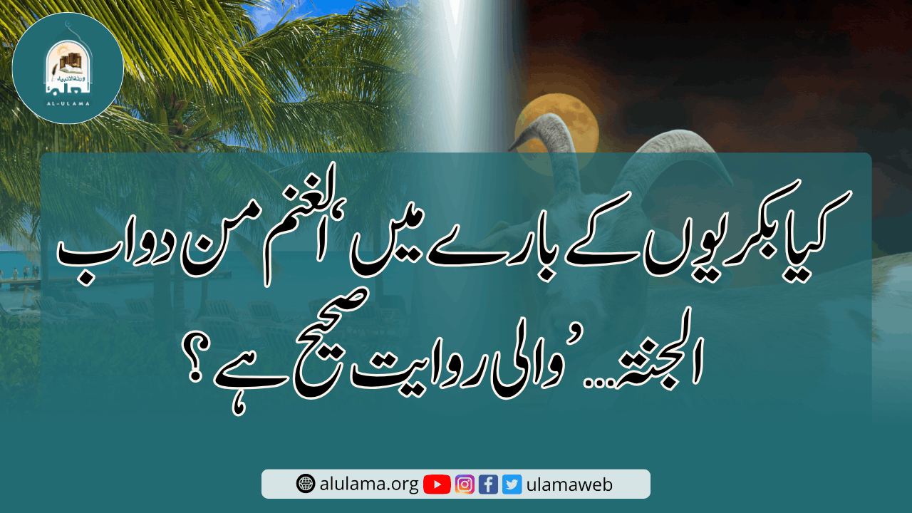 کیا بکریوں کے بارے میں ‘الغنم من دواب الجنة…’ والی روایت صحیح ہے؟