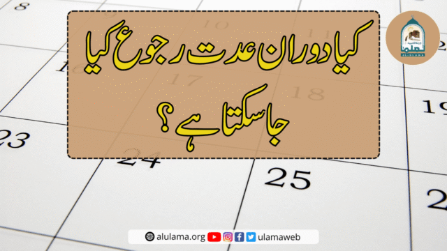 کیا دوران عدت رجوع کیا جاسکتا ہے؟