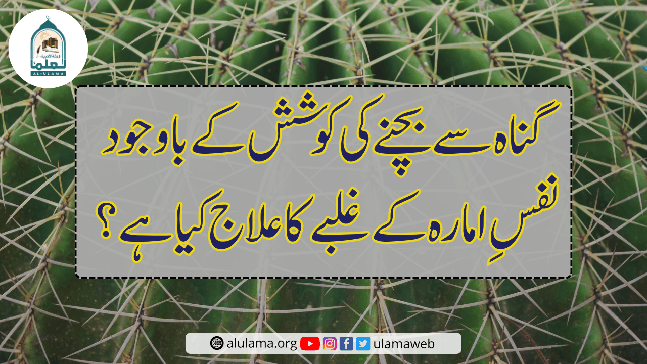 گناہ سے بچنے کی کوشش کے باوجود نفسِ امارہ کے غلبے کا علاج کیا ہے؟