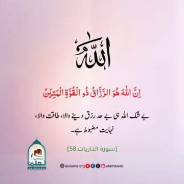 اللہ تعالیٰ ہی حقیقی رازق ہے