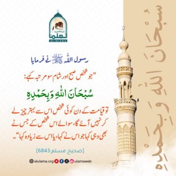 صبح و شام سو مرتبہ سبحان اللہ وبحمدہ پڑھنے کی فضیلت