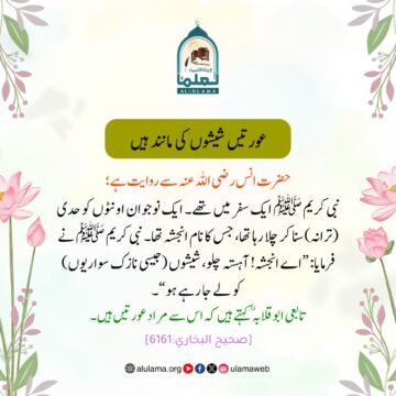 عورتیں شیشوں کی مانند ہیں