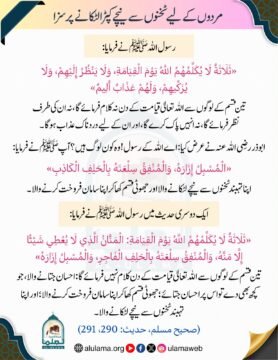 مردوں کے لیے ٹخنوں سے نیچے کپڑا لٹکانے پر سزا