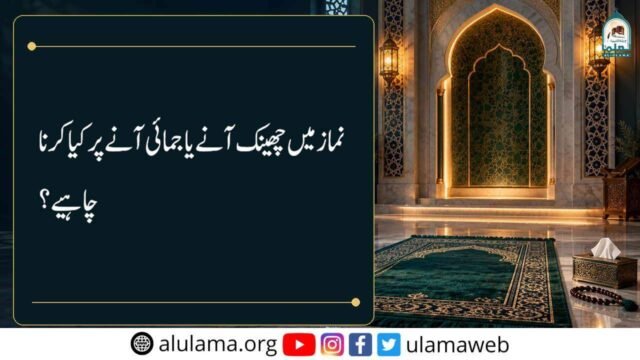 نماز میں چھینک آنے یا جمائی آنے پر کیا کرنا چاہیے؟